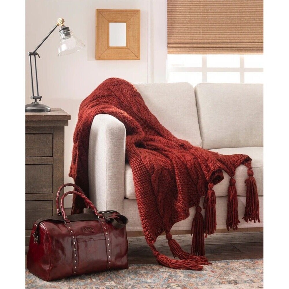 Patricia Nash Tasseled Red Throw 50x60‎ NEW $129